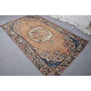 พรมขนาด 4.4x7.1 ฟุต, พรมตุรกีโบราณ, พรมขนสัตว์สีเบจ - Product Image 4