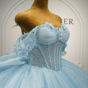Robe de soirée de <span class=keywords><strong>haute</strong></span> <span class=keywords><strong>couture</strong></span> Jancember Lsmc25 Princess Mesh <span class=keywords><strong>Corset</strong></span> Flared Ball Gown pour mariage et fête - Product Image 5