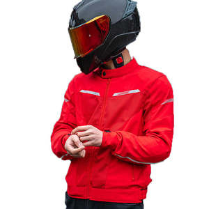 Veste de moto en cuir de couleur rouge Vêtements de sport Imperméables Respirants Séchage rapide Logo personnalisé Service OEM pour hommes - Product Image 3