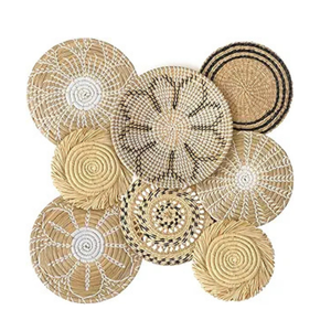 Vietnam gros bohème jonc de mer décoration murale panier ensemble ferme Boho mur cintre Accent jonc de mer suspendus décoration murale - Product Image 1