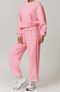 Ensemble survêtement 2 pièces coupe ample pour femme, sweat à capuche et pantalon de survêtement, avec logo personnalisé - Product Image 5