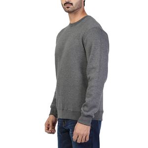 Sweat-shirt en molleton à col rond pour homme, 100% coton, coupe classique, motif uni, pour l'hiver - Product Image 3