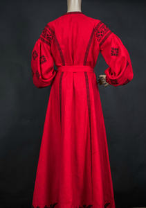 Robe de fiançailles d'été en coton brodé à manches longues pour femmes - Product Image 4