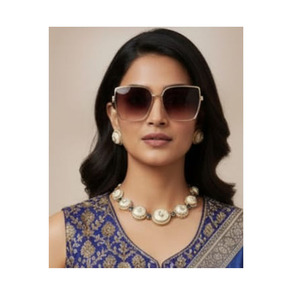 Colgante de Diamantes Kundan Meena Polki, Chapado en Oro de 9K, Joyería Clásica para Mujer para Fiestas - Product Image 1