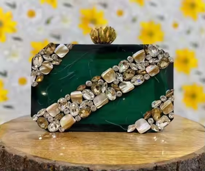 High Quality Luxury New Bohemian Style Clutch <b>Bag</b> with Chains and Candy Pattern for Women <b>Party</b> Wear by Crescent Crafts - Product Image 5