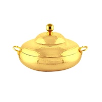 Plat de service isotherme artisanal en acier inoxydable de 24 cm, design émaillé, écologique, pour fêtes et buffets