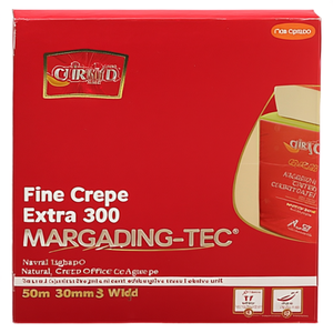 Ruban adhésif de bureau Fine Crepe Extra 301 MASKING-TEC naturel légèrement crépé, 50 m de long, 30 mm de large, lot de 8 rouleaux, emballage KIP - Product Image 3