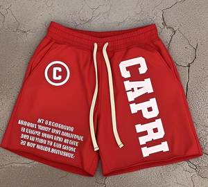 Pantalones cortos de algodón de rizo francés personalizados para hombre, pantalones cortos de sudor de verano desgastados con dobladillo de borde crudo lavado con ácido y diseño impreso - Product Image 6