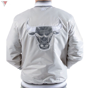 Chaqueta Bomber Letterman de satén personalizada, venta al por mayor, chaquetas de hombre, chaqueta de satén para niños, chaquetas personalizadas del equipo universitario de Chicago - Product Image 2