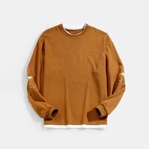 Sweatshirts surdimensionnés à col ras du cou hip hop pour hommes Streetwear sweatshirts vierges en coton éponge épaisse coupe carrée - Product Image 1