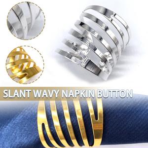 Vente chaude En Gros En Métal Creux Conception Or Argent Rond De Serviette Pour Le Mariage De Noël Hôtel Restaurant Maison Décoration De Table - Product Image 6