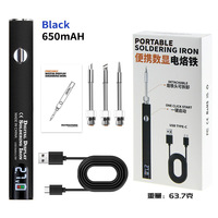 Fer à souder électrique à affichage numérique à 3 têtes, 650mAh, préchauffage batterie rechargeable, adaptateur de type C, stylo de soudage