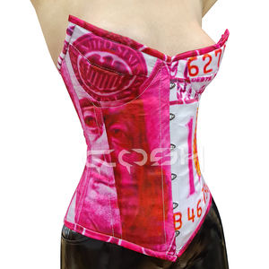 COSH CORSETS Corset bustier sans bretelles à armatures en acier, imprimé motif dollar, style mode, Fournisseur de vêtements de mode - Product Image 5