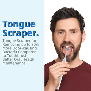 Sikat gigi elektrik Kombo terbaik, Pembersih mulut, pengeruk lidah mulut untuk alat pemutih gigi sensitif - Product Image 6