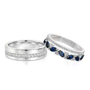 Jeulia Custom Classic <b>His</b> <b>and</b> <b>Hers</b> Bridal <b>Wedding</b> <b>Ring</b> <b>Set</b> - Product Image 2