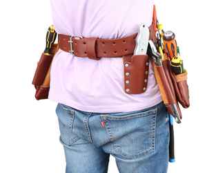 Bolsa de herramientas de cuero genuino hecha a mano 100%, bolsa de almacenamiento de alta calidad para carpinteros y trabajadores de la construcción disponible en marrón - Product Image 6