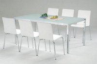 Ensembles de salle à manger contemporains en verre et métal de haute qualité, couleurs personnalisées pour l'ameublement de la maison, villa, hôtel, école