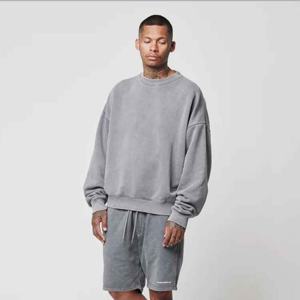 Sudadera de Cuello Redondo de Forro Polar para Hombre con Logotipo Personalizado OEM, Sudadera Holgada de Gran Peso, Suave y Extra Grande - Product Image 3