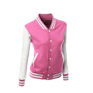 Veste de baseball en molleton doublée de polaire personnalisée pour femmes de haute qualité, unie, respirante, avec logo brodé, professionnelle - Product Image 4