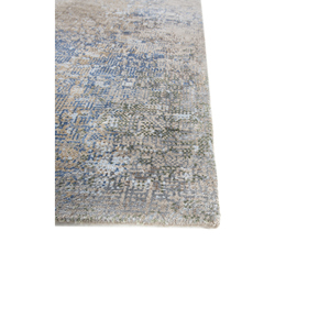 Alfombra Kavi Gris y Negra Anudada a Mano de Lana y Seda de Bambú con Patrón Abstracto Afterglow para Uso Doméstico-Eskm-04 - Product Image 4