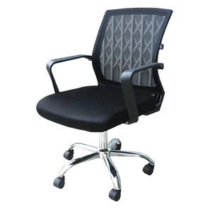 เก้าอี้สำนักงานโครเมี่ยมเมชพนักพิงต่ำและฐานหมุนได้-SFGLV010 - Product Image 1