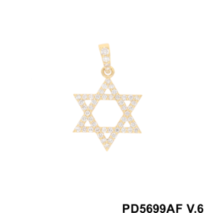 Pendentif étoile de David classique pour femme plaqué rhodium 14 carats avec diamants naturels taille brillant rond - Cadeau pour les occasions de fête et de mariage - Product Image 2