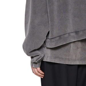 Sweat à capuche pour homme 100% coton lourd de haute qualité lavage à l'acide surdimensionné avec logo personnalisé sérigraphie à grande vitesse pour l'hiver - Product Image 5