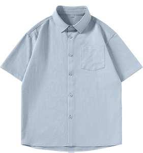 <b>Polo</b> Shirt Vintage Washed Short Sleeve <b>Ribbed</b> Collar Drop Shoulder Loose Fit Color Casual Fashion Wholesale Bulk Men's T-shirts - Product Image 1