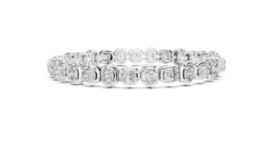 Bracelet tendance pour femme en or massif 14 carats plaqué rhodium avec diamants naturels taille ovale certifiés IGI - Product Image 3