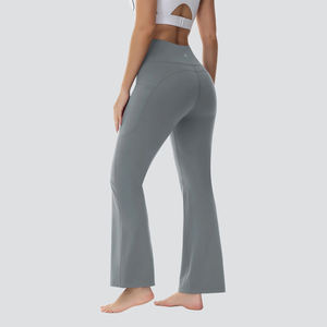 Pantalon Cargo élégant et confortable pour femmes en bas quantité minimale de commande Vêtements de sport décontractés Pantalon Cargo évasé à poche pour femmes - Product Image 2