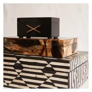 Nuevo joyero decorativo hecho a mano con incrustaciones de hueso disponible en todos los tamaños con incrustaciones de hueso de colores para un estilo adicional - Product Image 5