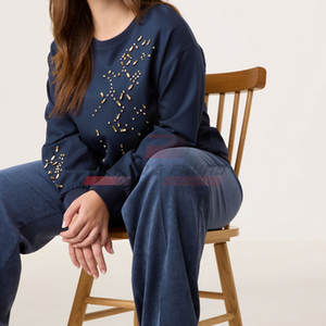 Sudadera con diamantes de imitación y logotipo personalizado superventas sudadera con diamantes de imitación y logotipo personalizado de alta calidad para mujer - Product Image 6