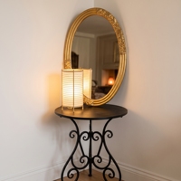 Miroir mural ovale en or antique, cadre floral orné, miroir décoratif, décoration murale dorée classique pour hôtel, chambre à coucher, entrée
