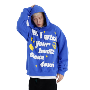 2025 pull à capuche hiver coton Polyester sweat-shirt Logo en relief personnalisé 3D bouffée impression hommes polaire à capuche mousse impression - Product Image 3