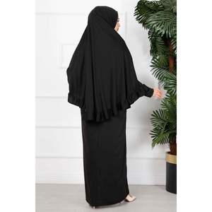 Robe de Prière Hijab à Volants Noir - Product Image 5