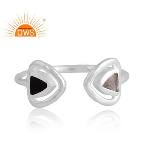 New Trending 925 Sterling Silver Natural <b>Black</b> Onyx & Labradorite Gemstone <b>Ring</b> Custom Jewelry For <b>Women</b> Gift For Her - Product Image 4