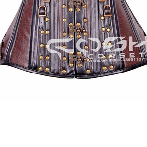 COSH CORSET Dernier article de Steelboned Overbust en cuir marron avec fermoir pivotant Fournisseurs de tenues Steampunk - Product Image 6