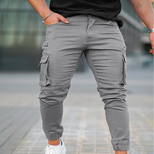 RNSHANGER Pantalon cargo décontracté pour homme Hip Hop Hit Color Pantalon à poches multiples Streetwear Rubans Pantalon de survêtement Sarouel - Product Image 3