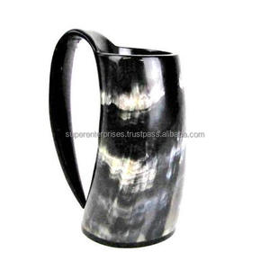 Tasse noire en corne Unique pour boire de la bière, décor d'intérieur, Design de matériau Unique, tasse à boire - Product Image 1
