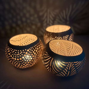 Hand-Carved Bamboo Lantern for Tealight <b>Candles</b> Eco-Friendly <b>Coconut</b> <b>Candle</b> Holder Unique and Sustainable Home Decor - Product Image 3