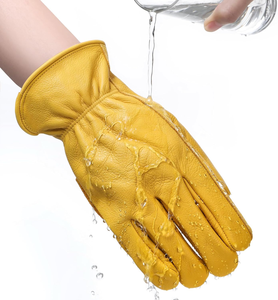 Guantes de trabajo de cuero de 8 pulgadas, manga larga resistente al calor para Gas Mig para uso diario y al aire libre para barbacoa, horno, parrilla, chimenea - Product Image 3