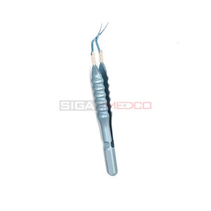Forceps de capsulorhexis manuel en acier inoxydable allemand, pointe aiguë dentelée, embouts entrecroisés, action croisée, largeur 1,5 mm, ophtalmique - Product Image 3