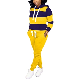 Tenues de survêtement décontractées en deux pièces pour femmes, sweat à capuche à manches longues, jogging, ensembles assortis - Product Image 3
