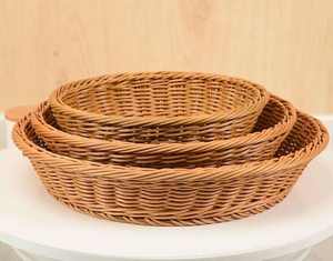 ตะกร้าเก็บของทรงกลมหวายสานอเนกประสงค์ ล้างทำความสะอาดได้และใช้งานได้จริง - Product Image 2