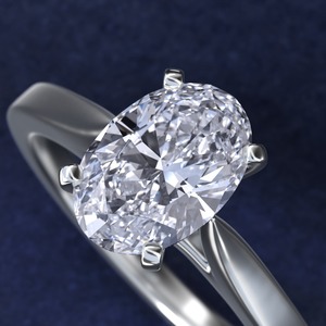 Anillo de compromiso solitario con corte ovalado certificado por GIA, 2.09 ct, E VS1, diamante cultivado en laboratorio, en oro macizo de 14K, para boda. - Product Image 2