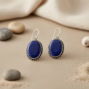 Pendientes de Cuarzo Lapislázuli Chapados en Oro con Forma de Araña y Gota para Mujer - Product Image 3