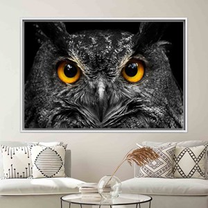 Elegant Owl <b>Canvas</b> Art: Personalized Gift, Farmhouse Decor,1P:White <b>Framed</b> - Product Image 1