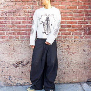 T-shirt Boxy de Haute Qualité pour Hommes – Respirant, Coupe Courte, 100% Coton, Style Rétro Délavé, Ensemble Deux Pièces à Manches Longues - Product Image 2