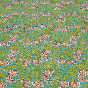 Juego de Sábanas Dobles con Estampado Jaipuri y 2 Fundas de Almohada, 100% Algodón Verde, 240 Hilos, Cómodo para Uso en Casa o Spa, Juego de 3 Piezas (ADB1384) - Product Image 5