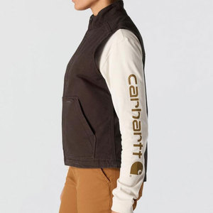 เสื้อกั๊กผ้าแคนวาสคุณภาพสูงสำหรับผู้หญิง เสื้อกันลมน้ำหนักเบา มีกระเป๋า รับสกรีนโลโก้ ระบายอากาศได้ดี เสื้อกั๊กผ้าแคนวาสสำหรับฤดูหนาวแบบซักได้สำหรับผู้หญิง - Product Image 3